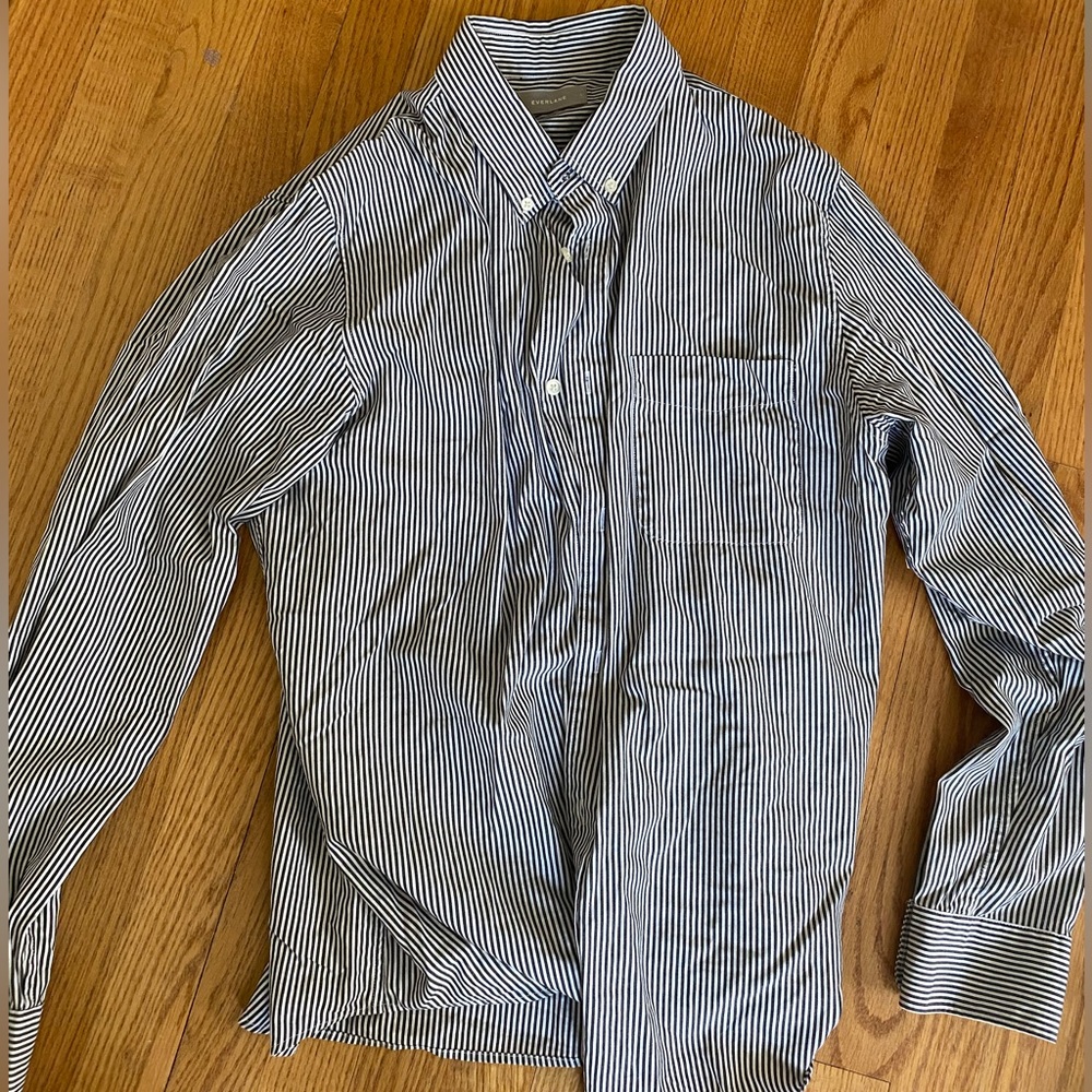 Everlane men striped Oxford shirt size large